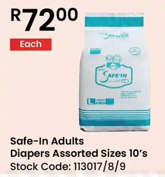 Africa Cash and Carry Safe-In Adults Diapers Assorted Sizes offer