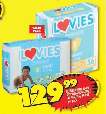 Shoprite Lovies value pack disposable nappies offer