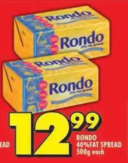 Shoprite Rondo 40% fat spread offer