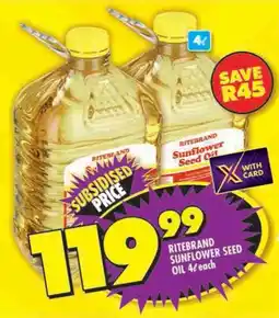 Shoprite Ritebrand sunflower seed oil offer