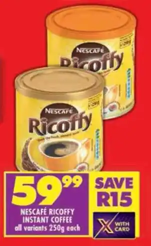 Shoprite Nescafe ricoffy instant coffee all variants offer