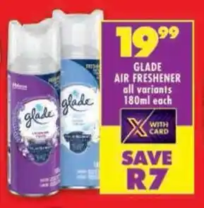 Shoprite Glade air freshener all variants offer