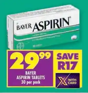 Shoprite Bayer aspirin tablets offer