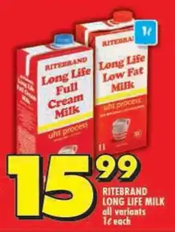 Shoprite Ritebrand long life milk all variants offer