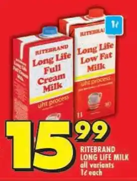 Shoprite Ritebrand long life milk all variants offer