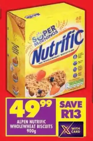 Shoprite Alpen nutrific wholewheat biscuits offer