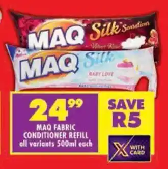 Shoprite Maq fabric conditioner refill all variants offer