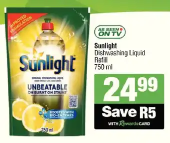 Spar Sunlight Dishwashing Liquid Refill offer