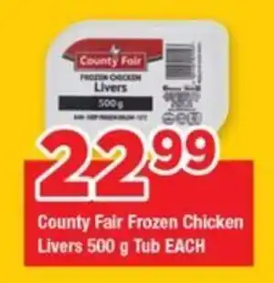 OK Grocer County Fair Frozen Chicken Livers Tub offer