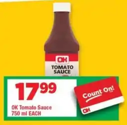 OK Grocer OK Tomato Sauce offer