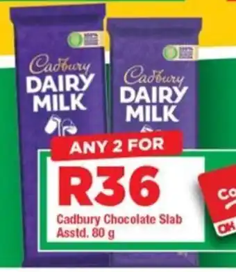 OK Grocer Cadbury Chocolate Slab Asstd. offer