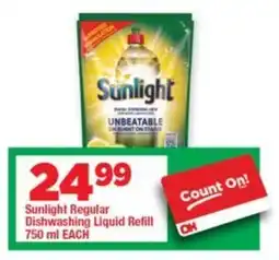 OK Grocer Sunlight Regular Dishwashing Liquid Refill offer