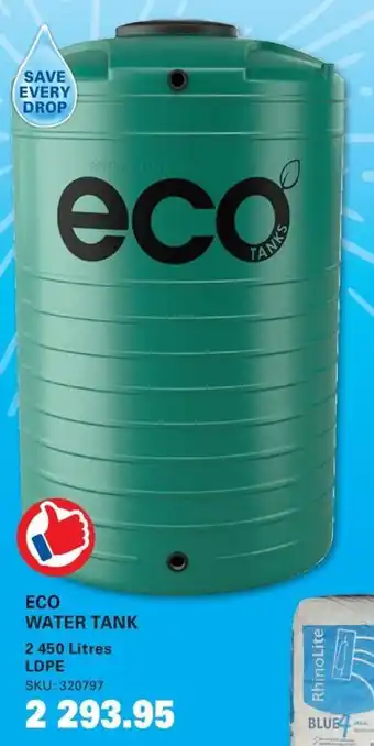 Cashbuild Eco water tank offer