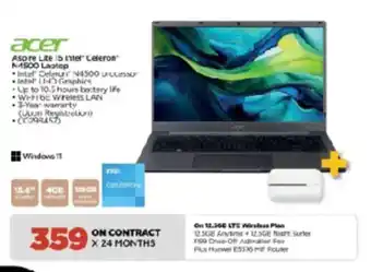 HiFi Corp Acer Aspire Lite i5 Intel Celero N4500 Laptop offer