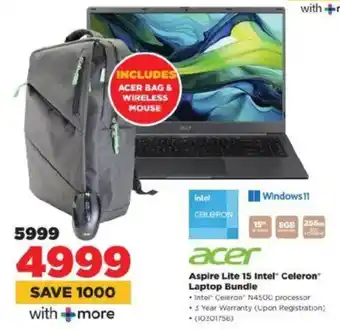 HiFi Corp Acer Aspire Lite 15 Intel Celeron Laptop Bundle offer