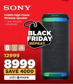 HiFi Corp SONY XV800 High Power Wireless Speaker offer