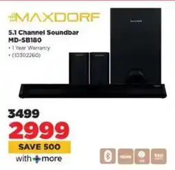 HiFi Corp MAXDORF 5.1 Channel Soundbar MD-SB180 offer