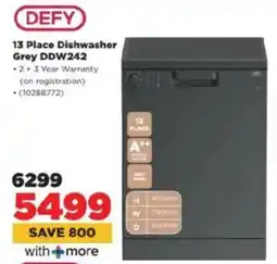 HiFi Corp DEFY 13 Place Dishwasher Grey DDW242 offer