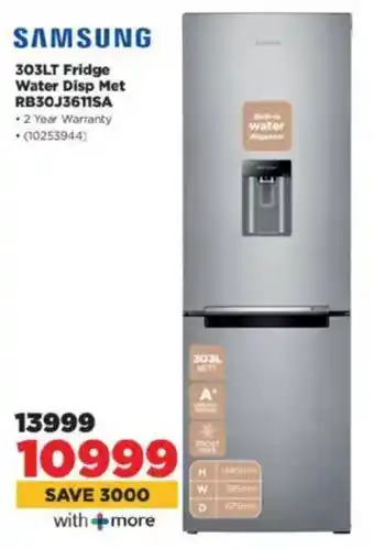 HiFi Corp SAMSUNG Fridge Water Disp Met RB30J3611SA offer