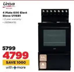 HiFi Corp Univa 4 Plate 600 Elect Stove U116B1 offer