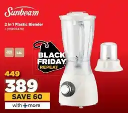 HiFi Corp Sunbeam 2 in 1 Plastic Blender offer