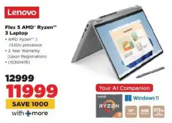 HiFi Corp Lenovo Flex 5 AMD Ryzen 3 Laptop offer