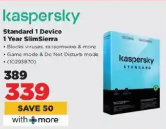 HiFi Corp Kaspersky Standard 1 Device 1 Year SlimSierra offer