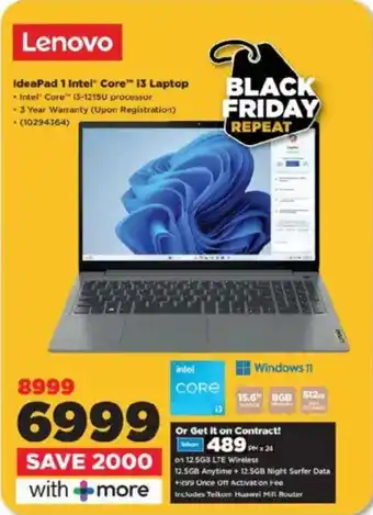 HiFi Corp Lenovo IdeaPad 1 Intel Core i3 Laptop offer