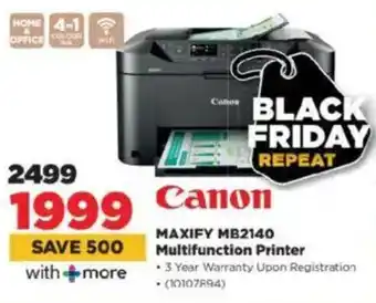 HiFi Corp Canon MAXIFY MB2140 Multifunction Printer offer