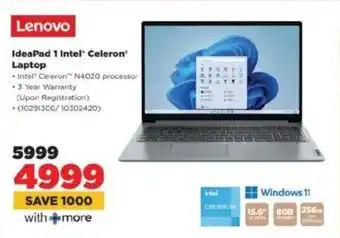 HiFi Corp Lenovo IdeaPad 1 Intel Celeron Laptop offer