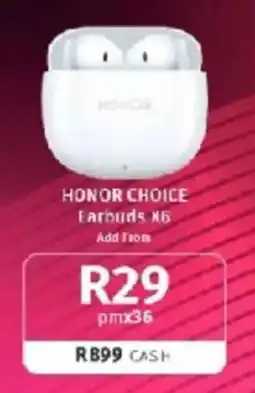 Vodacom HONOR CHOICE Earbuds N6 offer