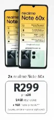 Vodacom Realme Note 60x offer