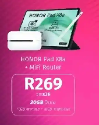 Vodacom HONOR Pad X8a + MiFi Router offer