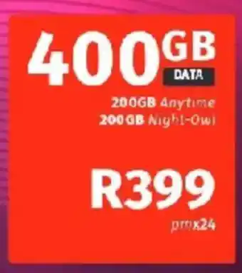 Vodacom 400GB Data offer