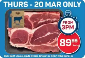 Pick n Pay Bulk Beef Chuck, Blade Steak, Brisket or Short Ribs Bone-in offer