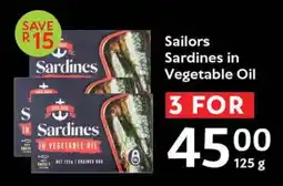 Oxford Freshmarket Sailors Sardines in Vegetable Oil offer