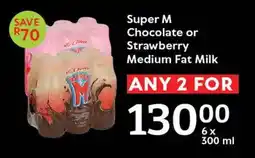 Oxford Freshmarket Super M Chocolate or Strawberry Medium Fat Milk offer