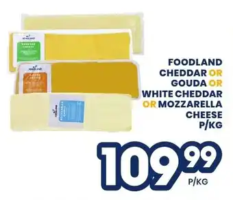 Econo Foods Foodland cheddar or gouda or white cheddar or mozzarella cheese offer