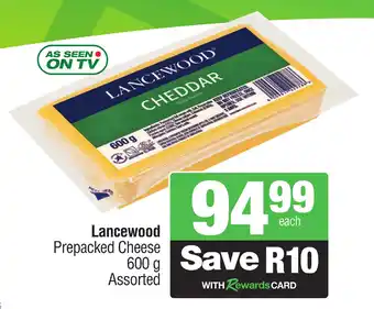 Spar Savemor Lancewood Prepacked Cheese Assorted offer