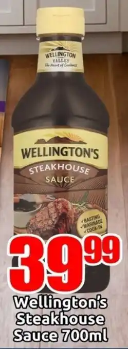 Three Star Cash and Carry Wellington's Steakhouse Sauce offer