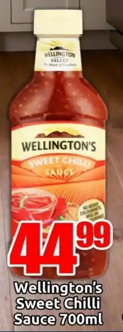 Three Star Cash and Carry Wellington's Sweet Chilli Sauce offer