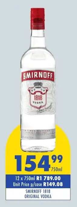 Tabooz Smirnoff 1818 original vodka offer