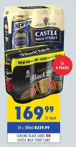 Tabooz Carling black label or castle milk stout cans offer