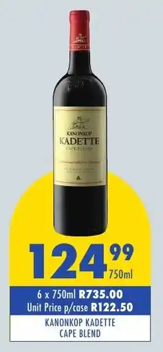 Tabooz Kanonkop kadette cape blend offer