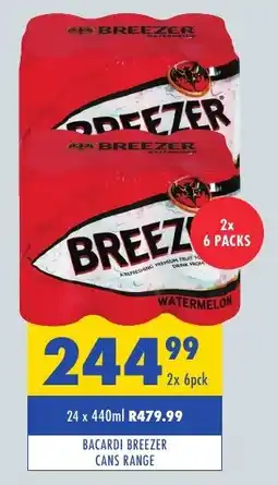 Tabooz Bacardi breezer cans range offer