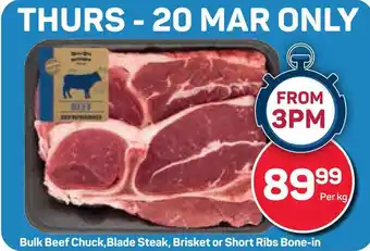 Pick n Pay Hypermarket Bulk Beef Chuck, Blade Steak, Brisket or Short Ribs Bone-in offer