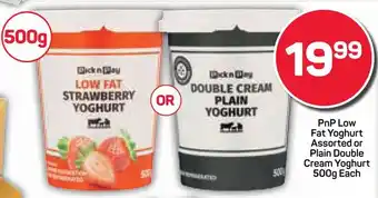 Pick n Pay Hypermarket PnP Low Fat Yoghurt Assorted or Plain Double Cream Yoghurt offer