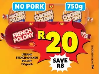 Usave Ubrand french/chicken polony offer