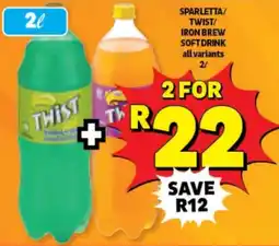 Usave Sparletta/ twist/ iron brew softdrink all variants offer