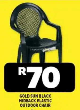 Usave Gold sun black midback plastic outdoor chair offer